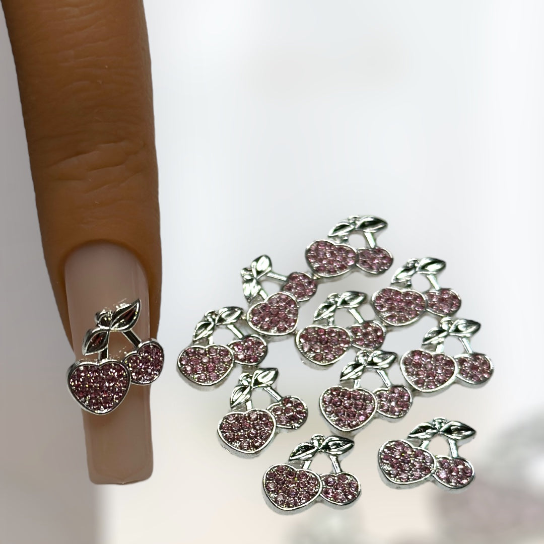 Cherry Bling Nail Charms (10pc)