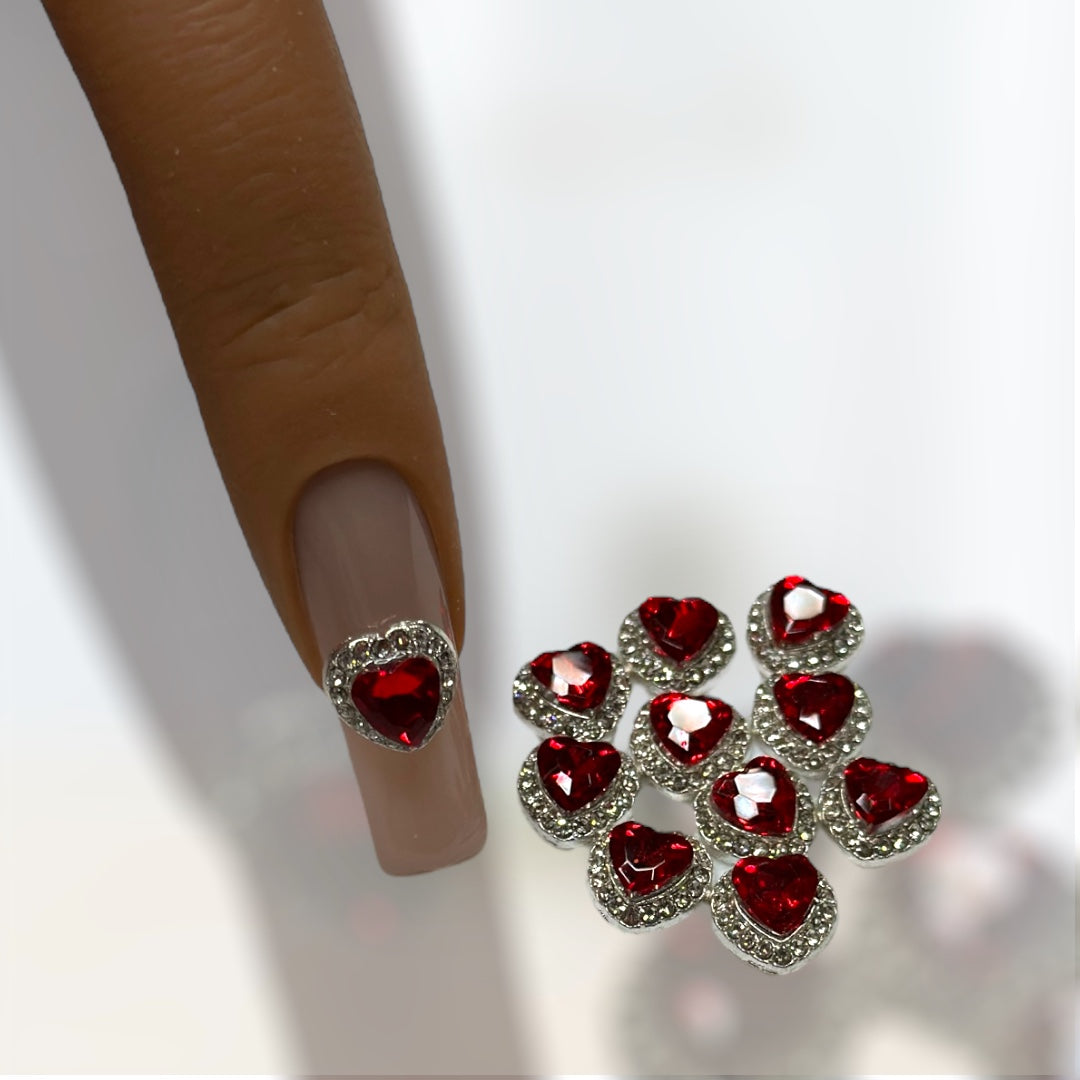 Royal Heart Nail Charms (10pc)